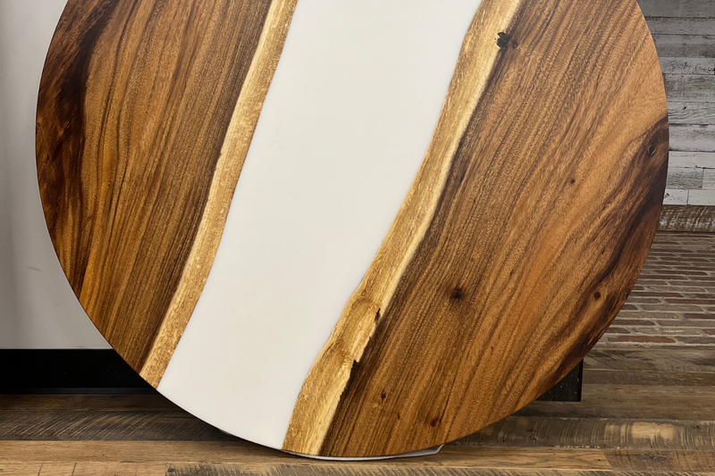 MARKED DOWN! - Round White Epoxy Table - 48"