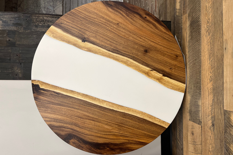 MARKED DOWN! - Round White Epoxy Table - 48"