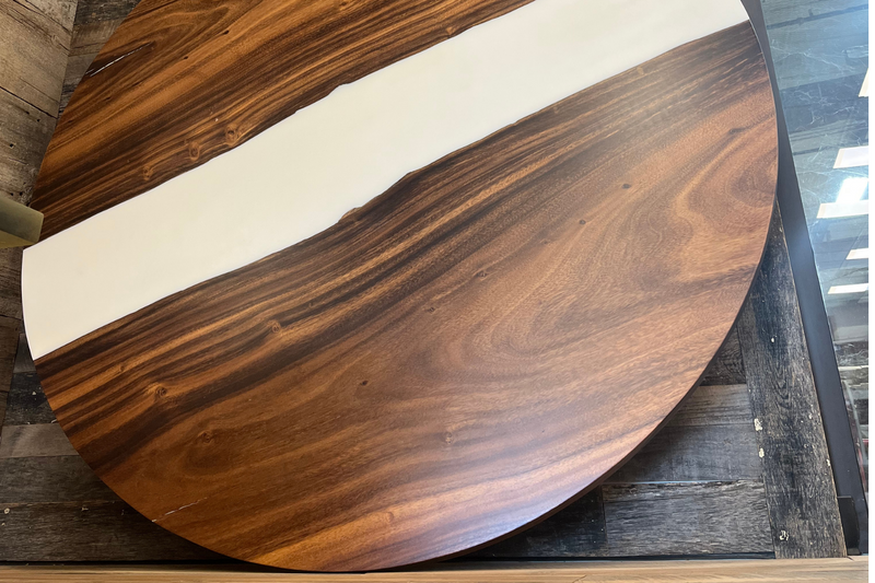 MARKED DOWN! - Round White Epoxy Table - 72"