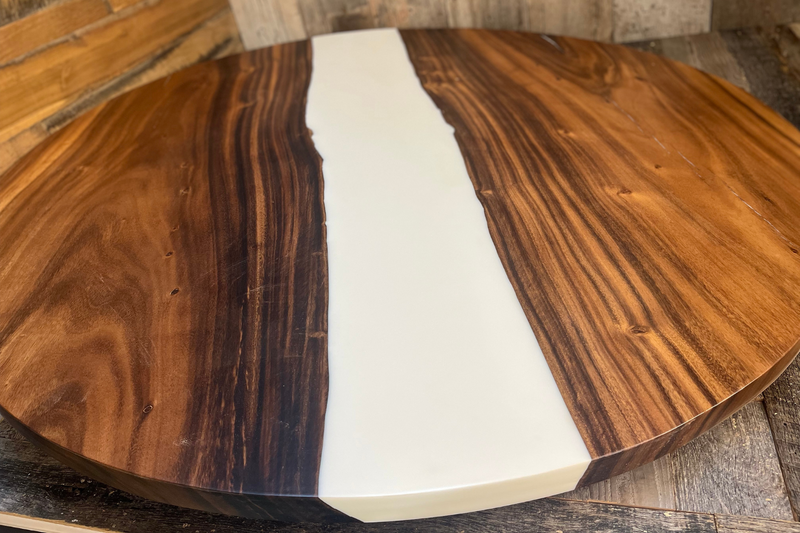 Round White Epoxy Table - 48  Old World Lumber Co. - – Old World  Lumber-Store