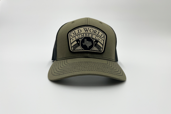 Old World Texas Trucker - Army Green Black