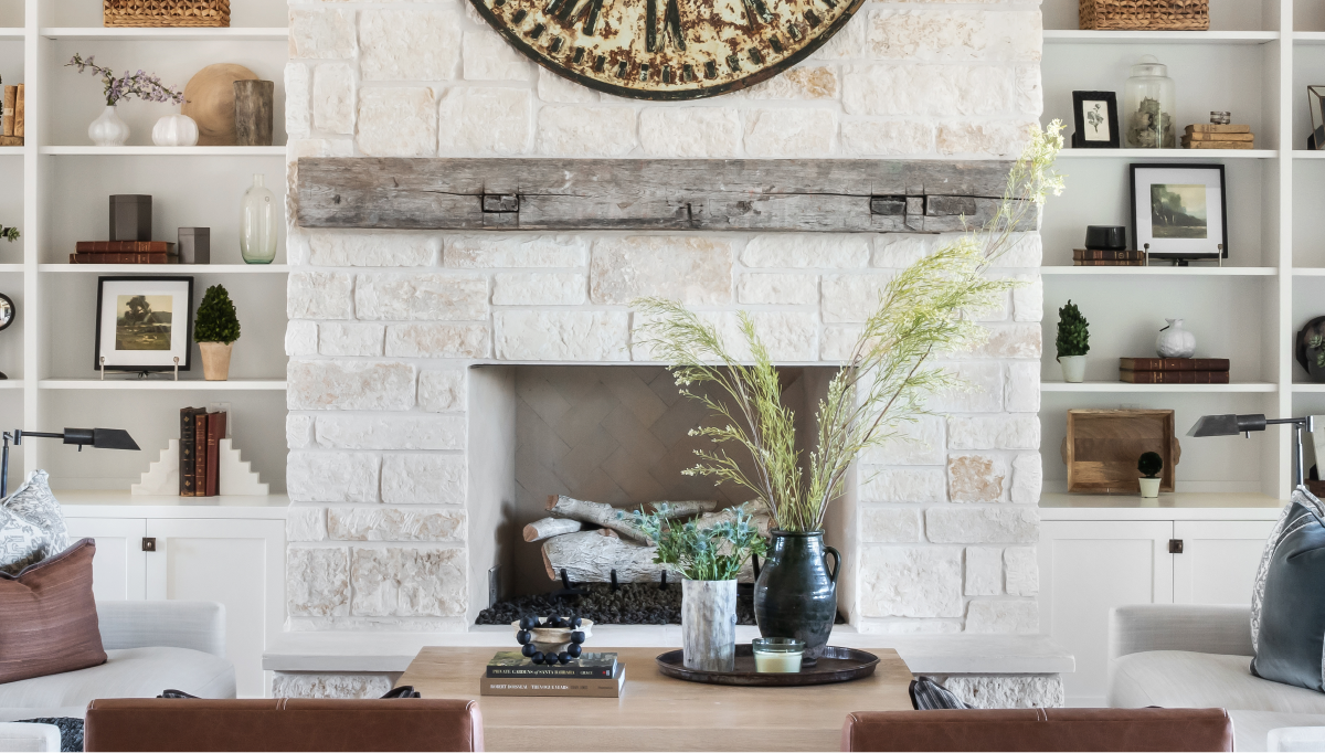 Reclaimed wood fireplace mantels