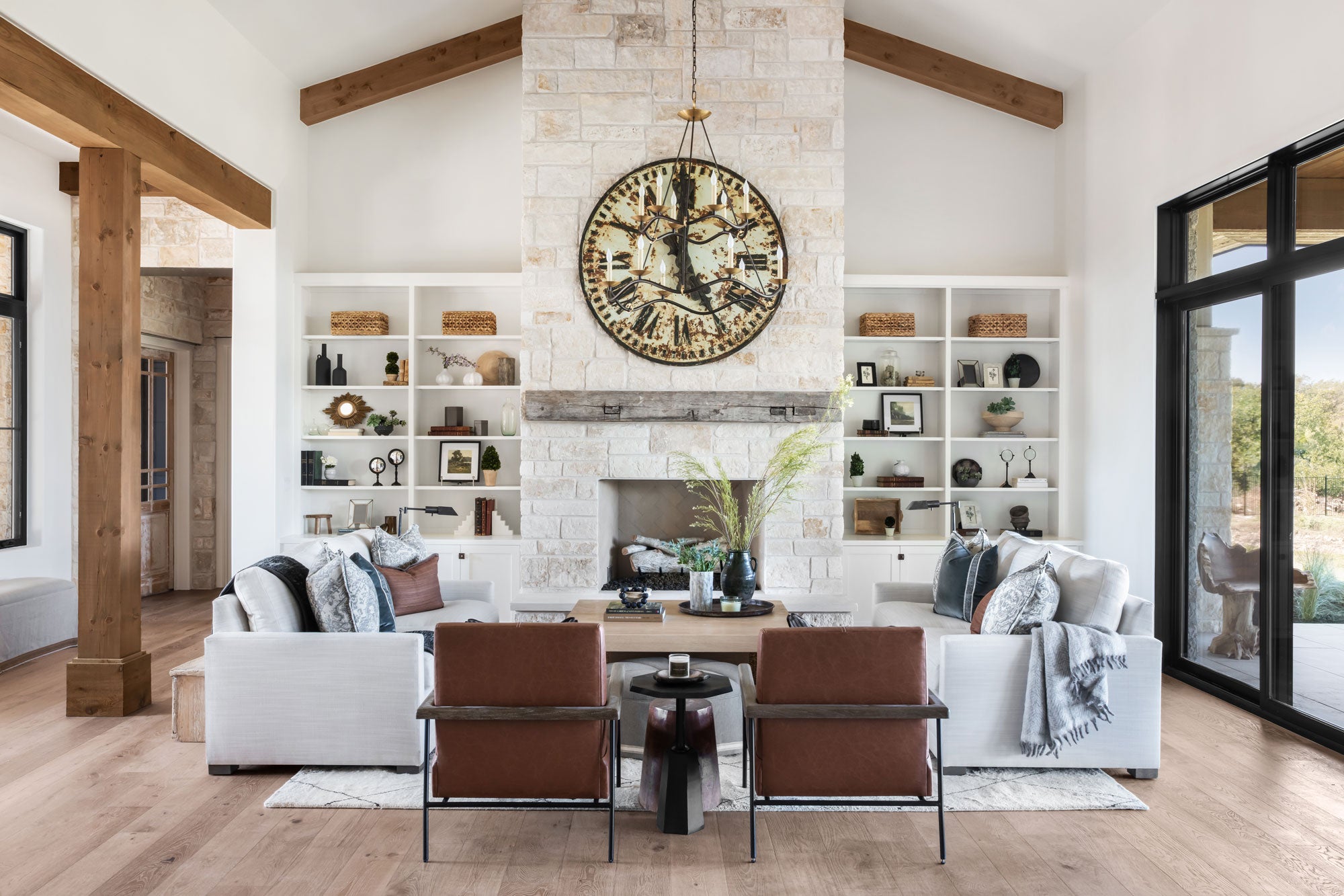 Reclaimed wood fireplace mantel 1