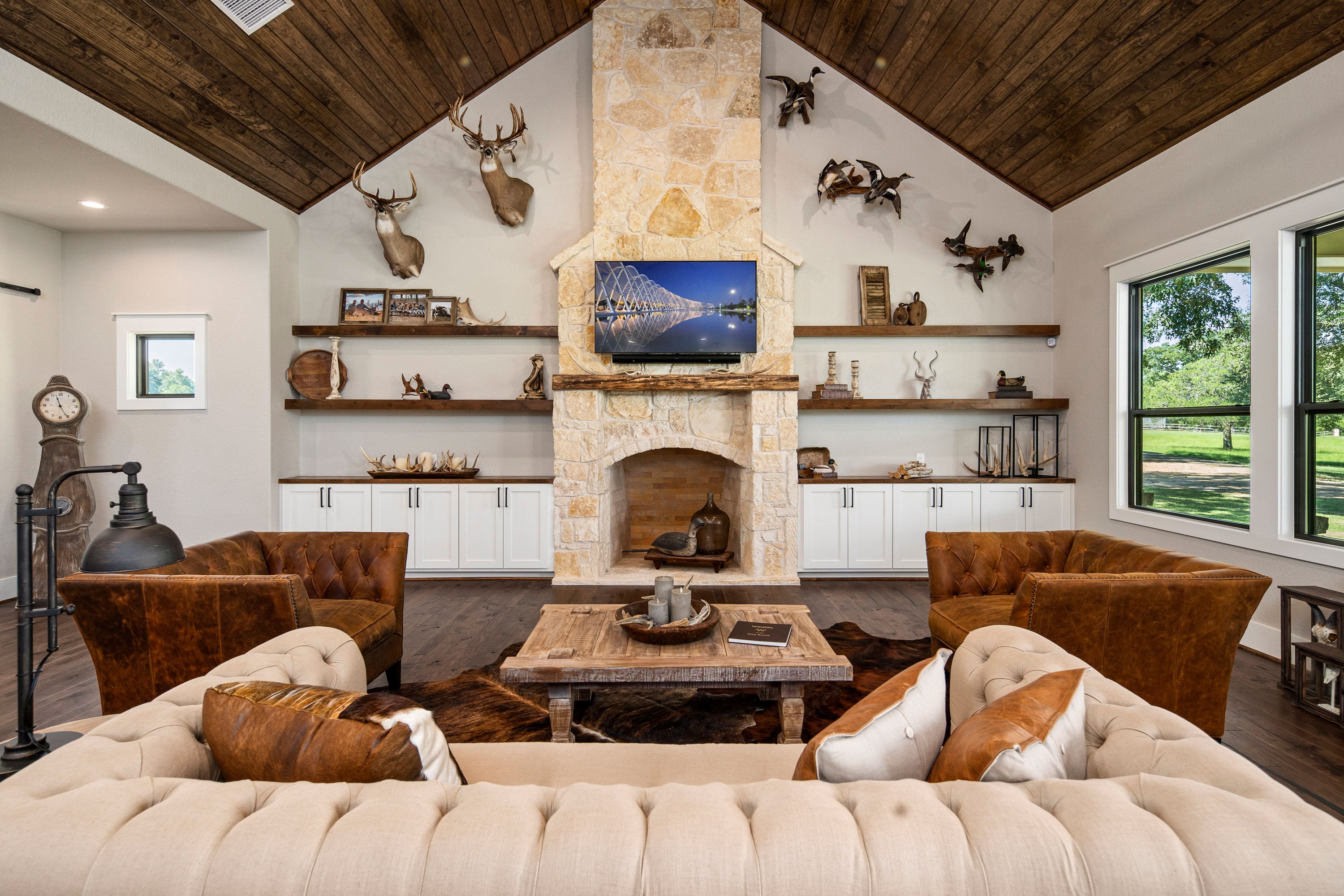 Reclaimed wood fireplace mantel 2